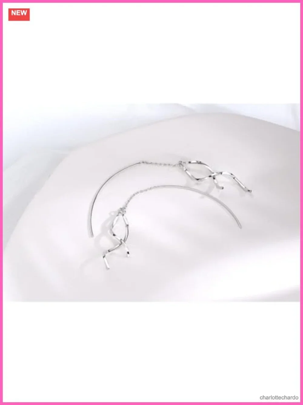 925 Sterling Silver Plated Dangle Earrings with Heart Moon Star Charms